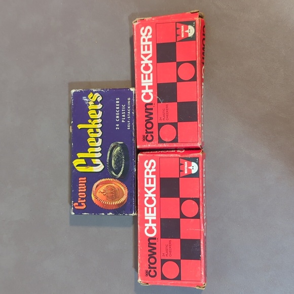 Whitman Other - Vintage lot Whitman Crown self stacking plastic checkers 3 boxes of 24 from 1969